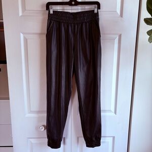Joe’s Vegan Faux Leather High Rise Joggers Black‎ S Smoked Pants Grunge